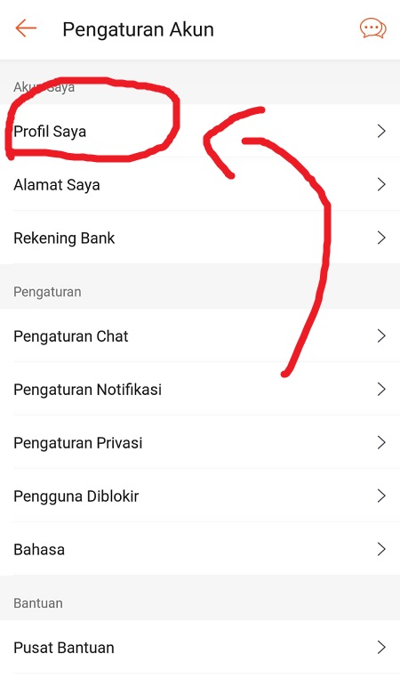 Halaman Pengaturan Shopee Halaman Pengaturan Shopee