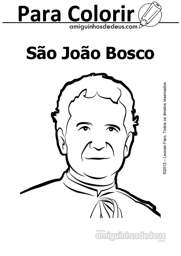 Dom Bosco desenho para colorir - São João Bosco