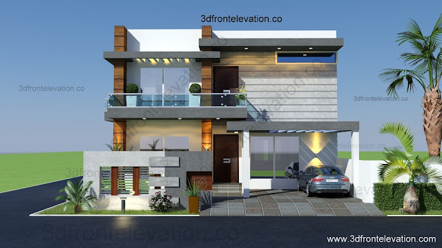 3D Front Elevation com 10 Marla  Houses  Design Islamabad 
