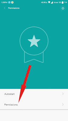 click and open permission manager in redmi