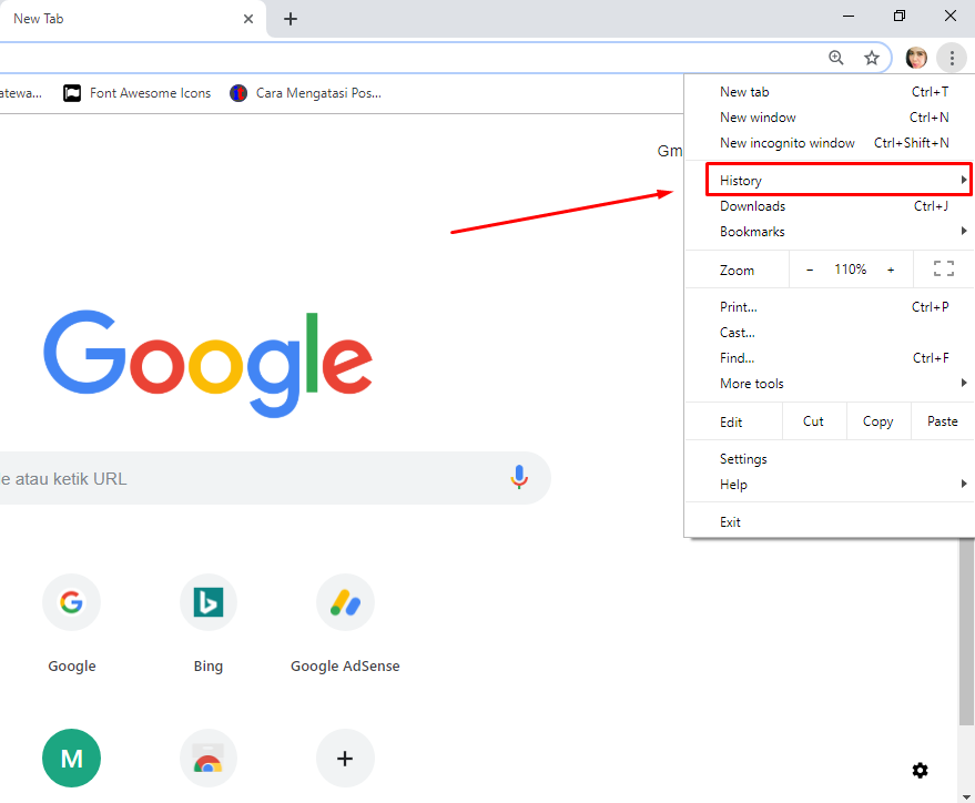 Cara Menghapus History/Riwayat penelusuran Google Chrome Dengan Mudah
