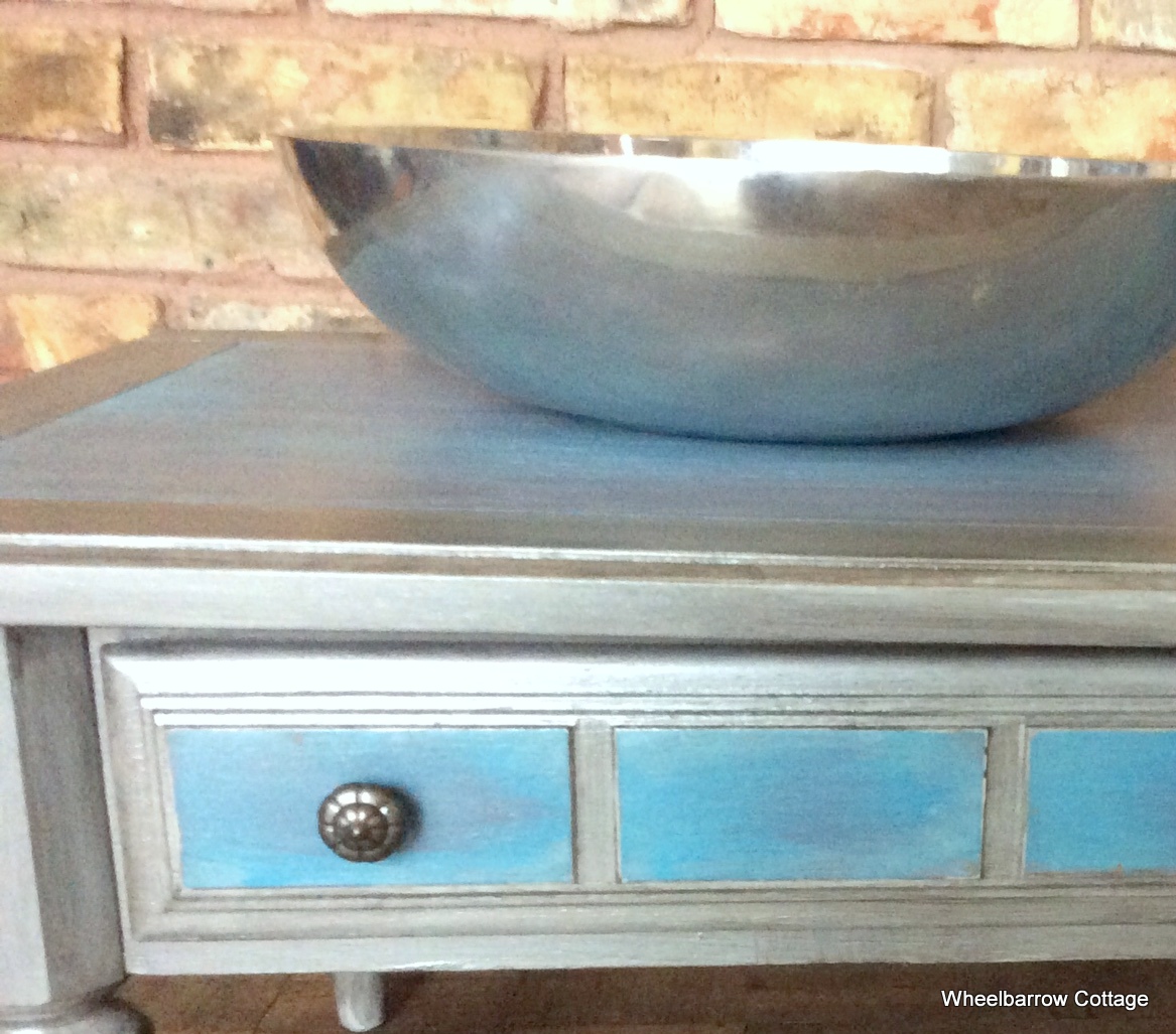 Wheelbarrow Cottage Shimmery Cocktail Table Washes and Shimmers