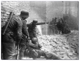 September 18 1944 Germans carry their wounded during  Warsaw Uprising Rare WW2 Image