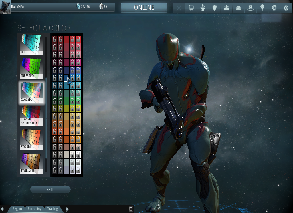 Warframe color palettes