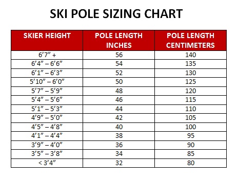 Leki Ski Pole Size Chart