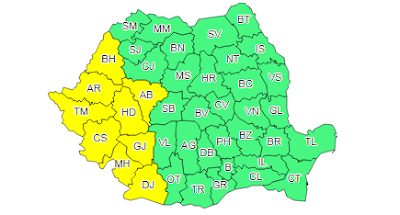 Hőségriadó Romániában — Forrás: ANM hőségriadó, kánikula, ANM, Románia, időjárás-jelentés