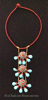 # BeadPeepsSwap 珊瑚和绿松石项链