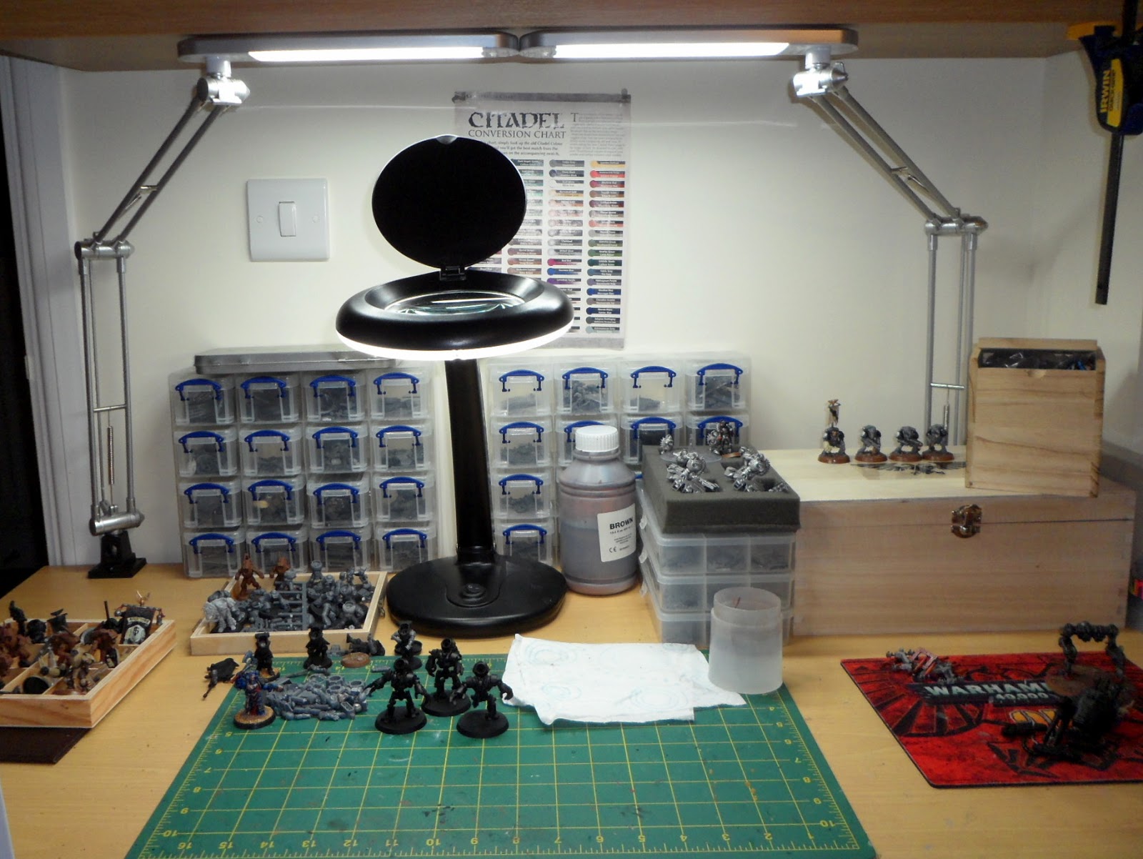 Hobby Area Lighting Improvements Daylight LED Lamps Wargaming Hub