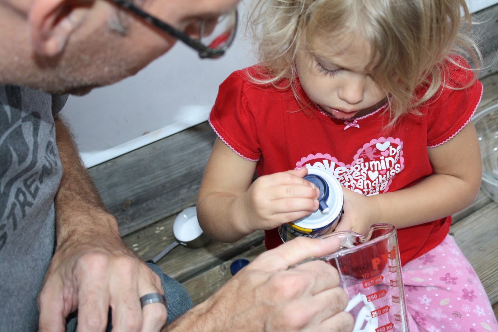Then measure out the shaving cream. PUUUSSSSHHH!
