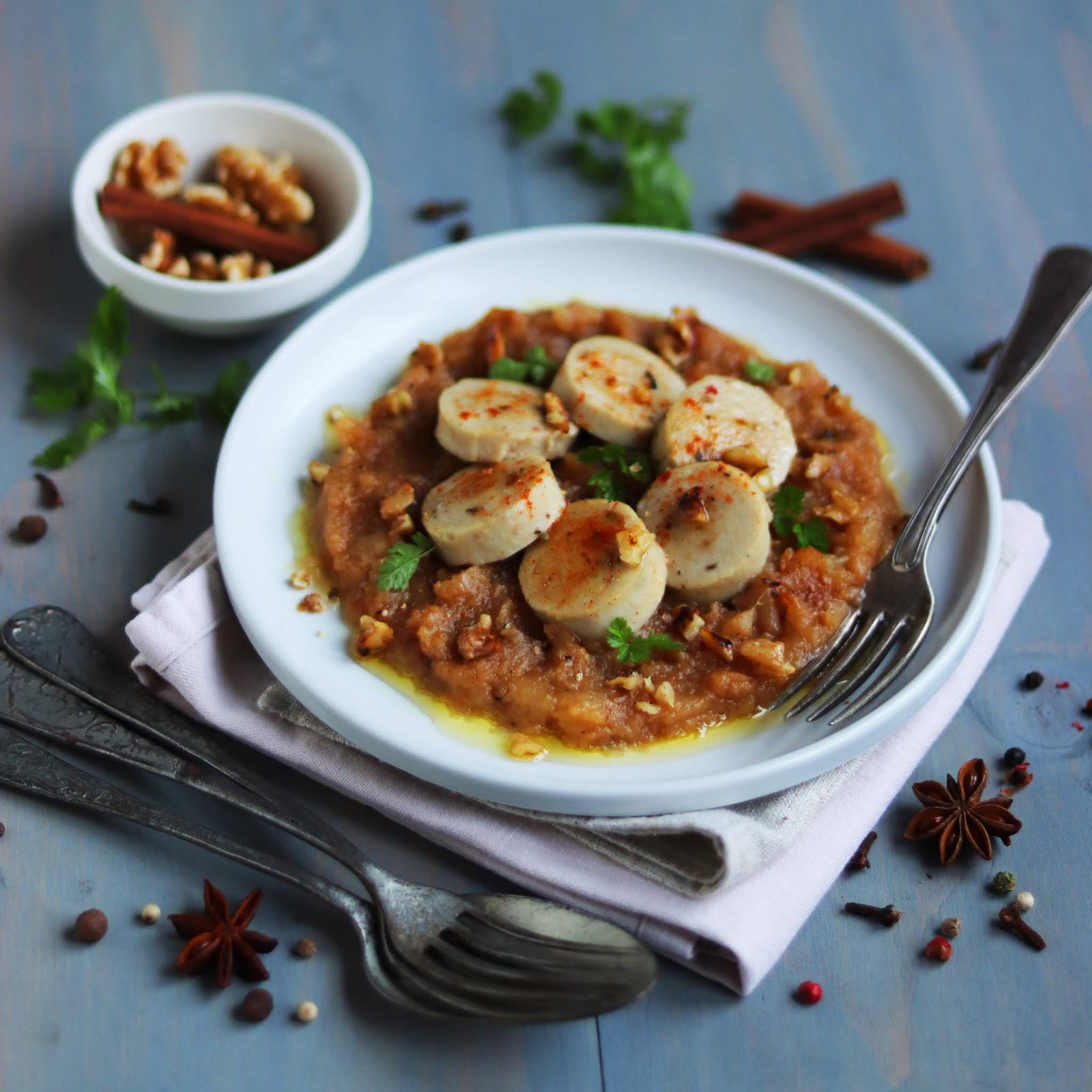 The Food Trotter Porcini Boudin blanc & Spicy Apple Compote / Boudin