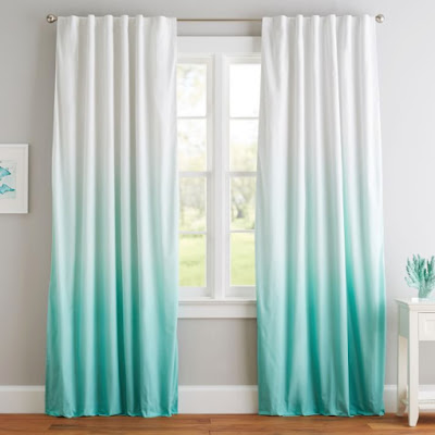 Turquoise Dip Dye Curtains