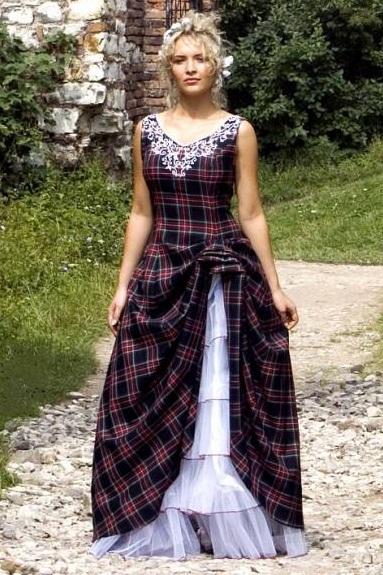 Traditional Scottish Tartan Wedding Dress Traditional Wedding Dresses
