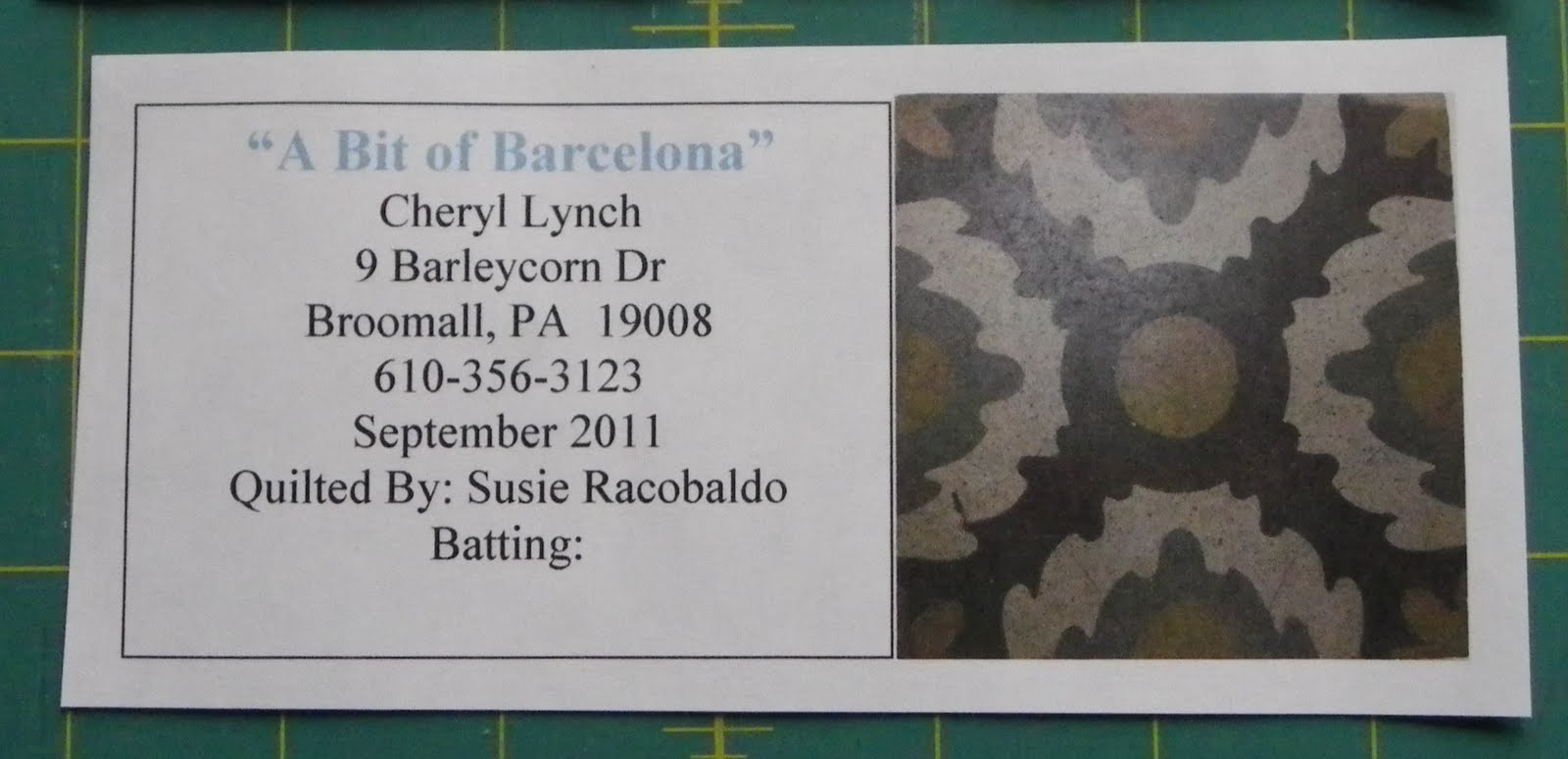 Cheryl Lynch Quilts: Tips For A Quick Quilt Label
