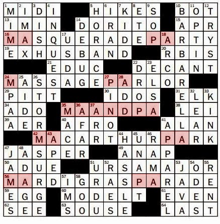 The New York Times Crossword in Gothic: 03 31 14 Rural Couple