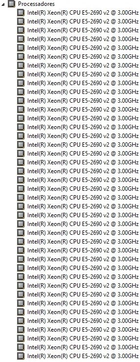 Captura de tela de uma Workstation Dual Xeon E5-2690V2 Captura de tela de uma Workstation Dual Xeon E5-2690V2