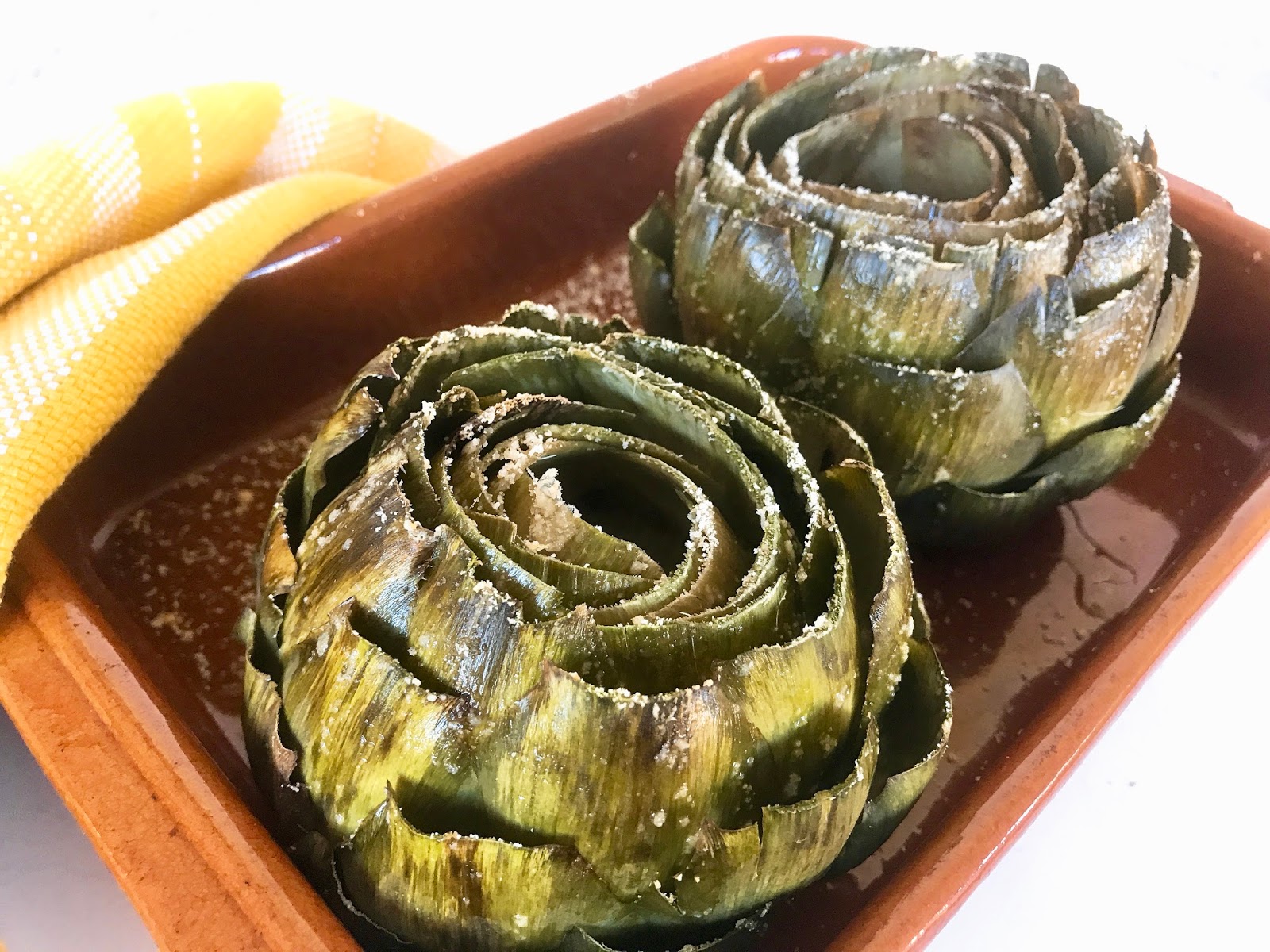 Garlic Butter Baked Artichokes with Parmesan