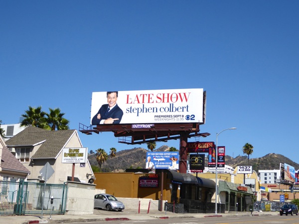 The Late Show with Stephen Colbert billboard La Brea Avenue Late Show Stephen Colbert billboard