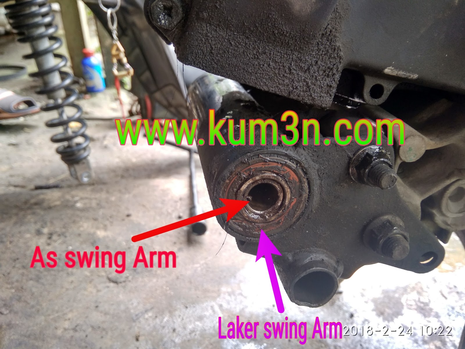 Cara mudah ganti bearing engine mounting Yamaha Mio