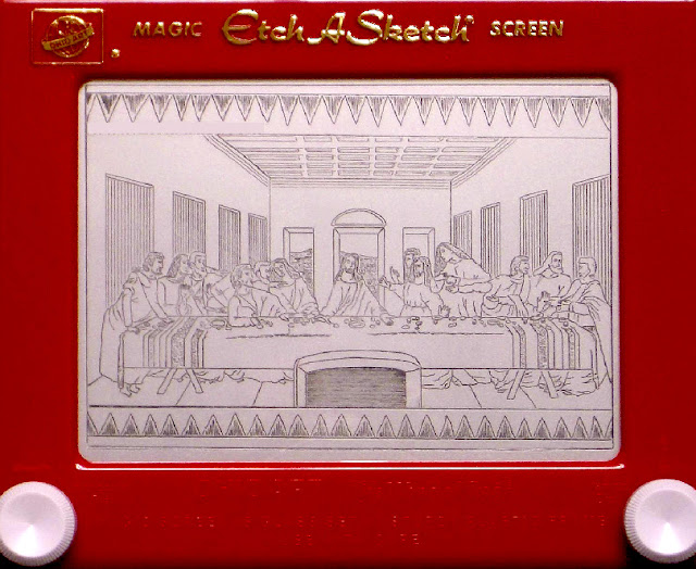 The Last Supper by Etch-A-Sketch artist Kevin E.Davis.