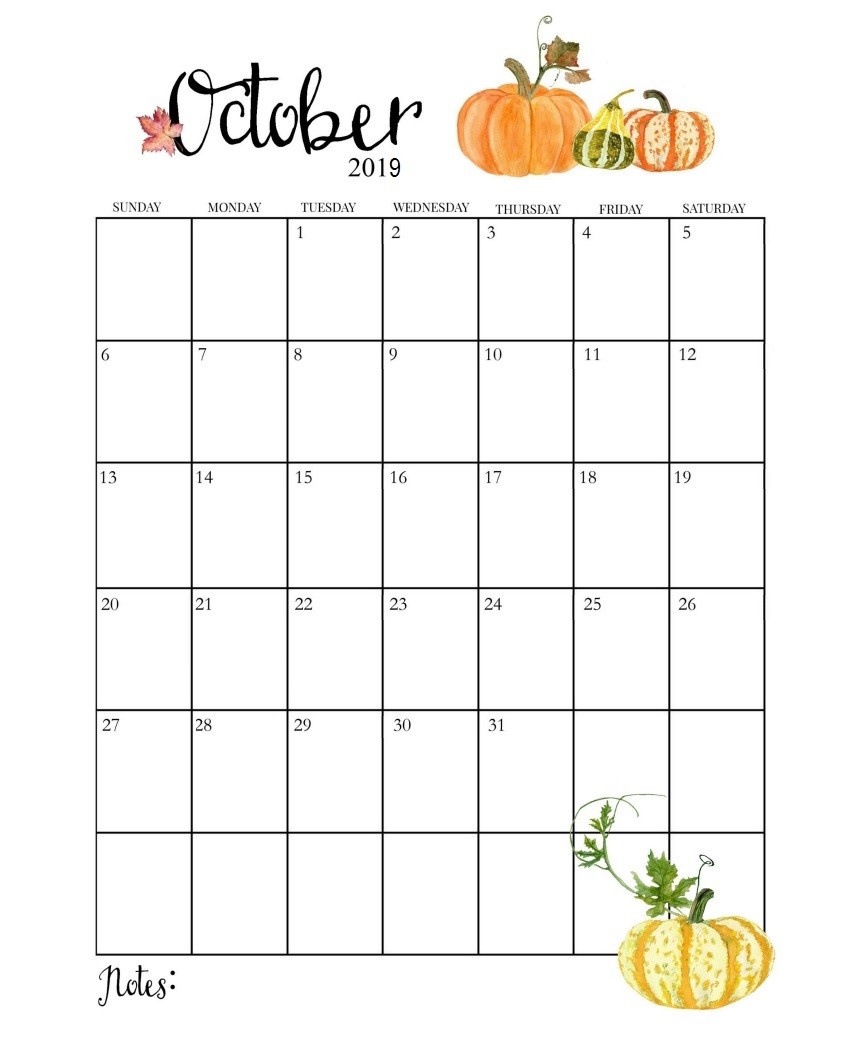 free october 2019 calendar printable month of october 2019 calendar