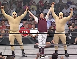 NWA: TNA - First Ever Event - Mortimer Plumtree celebrates with The Johnsons
