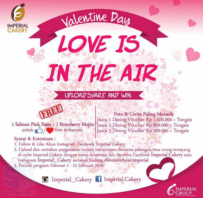 Kontes Foto Love Is In The Air Berhadiah Voucher Dining 2,8 Juta + Tongsis Kontes Foto Love Is In The Air Berhadiah Voucher Dining 2,8 Juta + Tongsis