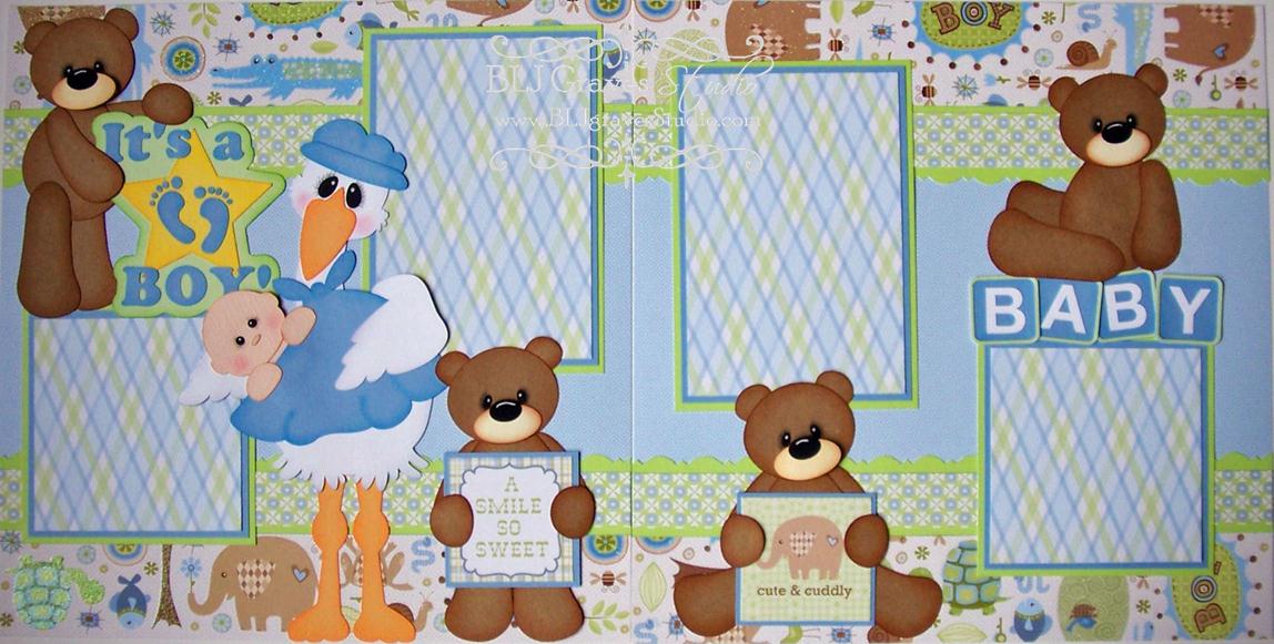 BLJ Graves Studio: Baby Boy Scrapbook Pages