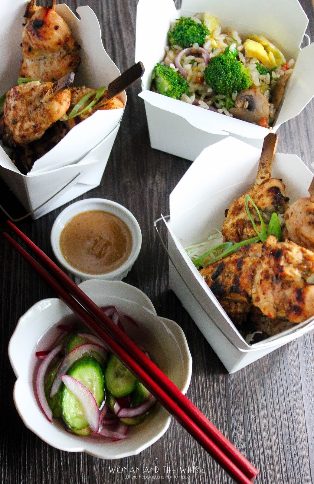 Woman and the Whisk Chicken Satay With Garden Fried Rice