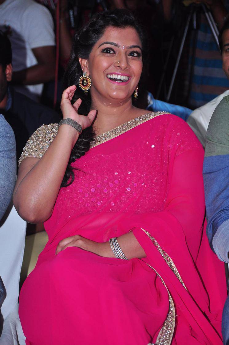 Varalaxmi Sarathkumar Photos In Pink  Saree At Tamil Film Audio Launch