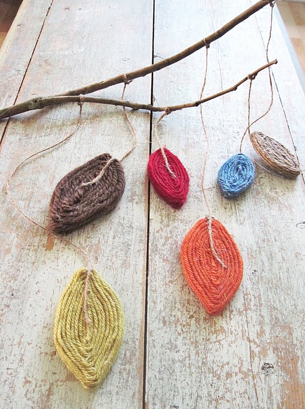 Two Shades of Pink Yarn Leaf Mobile Craft