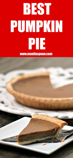 After making this, I will never make pumpkin pie any other way - it's that good! The combination of spices give this pie the most wonderful taste that will truly tickle your taste buds - BEST PUMPKIN PIE RECIPE | Manilaspoon.com