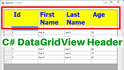 C# DataGridView Header