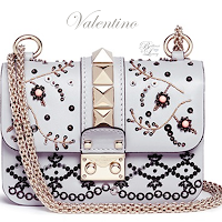 Brilliant Luxury goes instram by emmy_de_ ♦ Valentino 'Rockstud Lock' Mini Beaded Leather Chain Bag