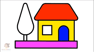 Cara menggambar dan mewarnai rumah sederhana untuk anak TK Tutorial cara menggambar dan mewarnai rumah sederhana untuk anak TK