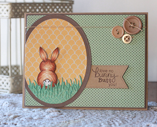 Easter Bunny Butt Card by Angel Rivera | Bunny Hop Stamp set by Newton's Nook Designs