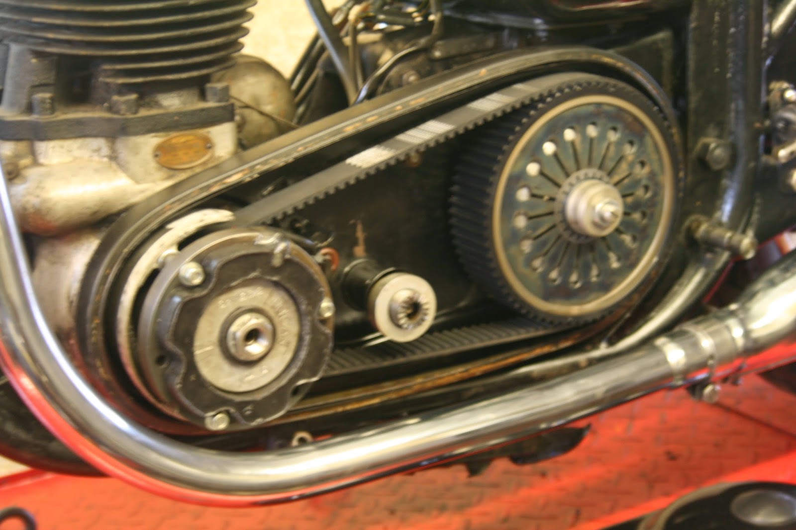 benchdonkees I fitted a Norvil primary belt drive conversion to a
