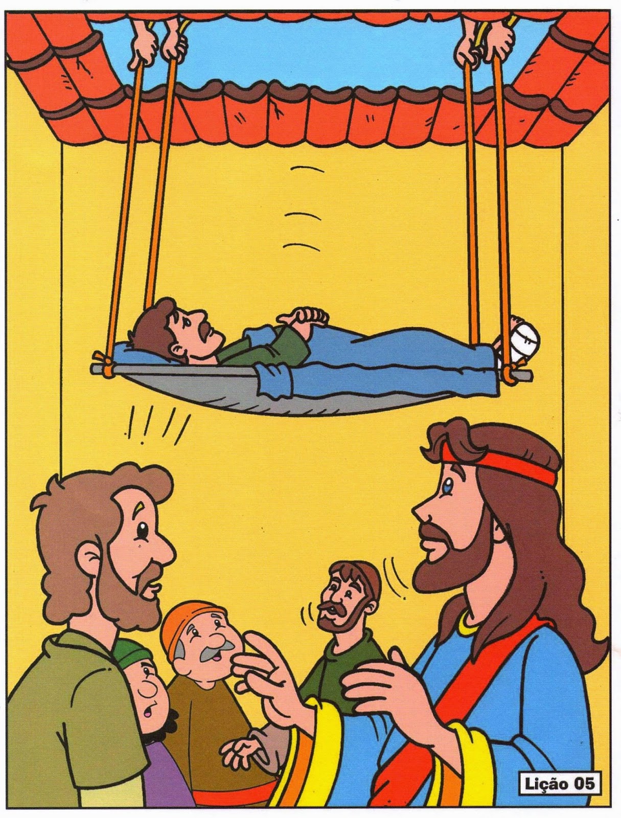 Escola Dominical Infantil Jesus cura um paralítico que desce pelo telhado Editora Betel Escola Dominical Infantil Jesus cura um paralítico que desce pelo telhado Editora Betel