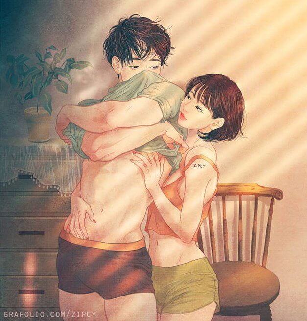 32 Intense Illustrations By Korean Artist Highlight The Tenderness In A Romantic Relationship