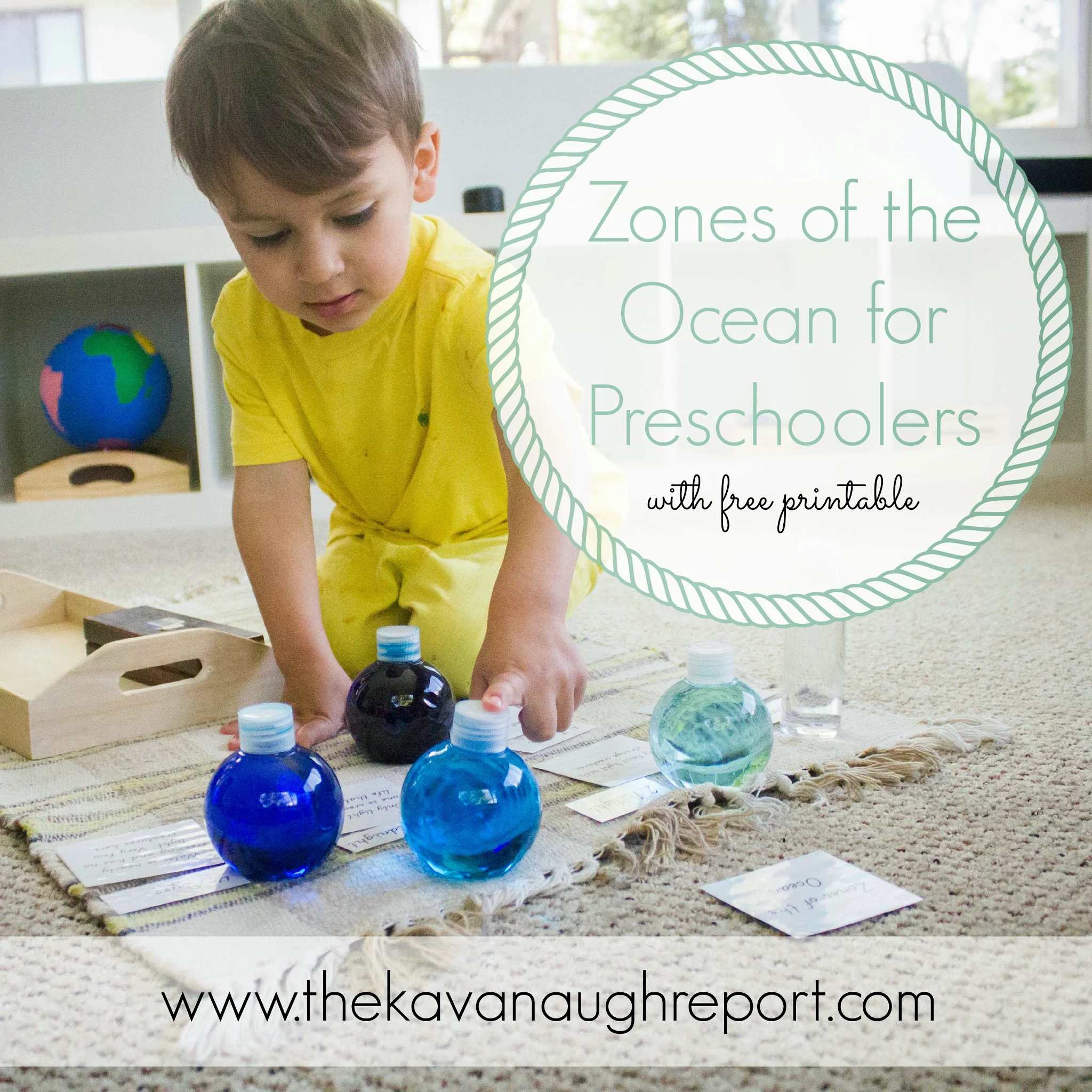 Small sensory bottles are the perfect way to explore the zones of the ocean with preschoolers! These easy DIY bottles with free printable, make this concept concrete and fun for kids of all ages!