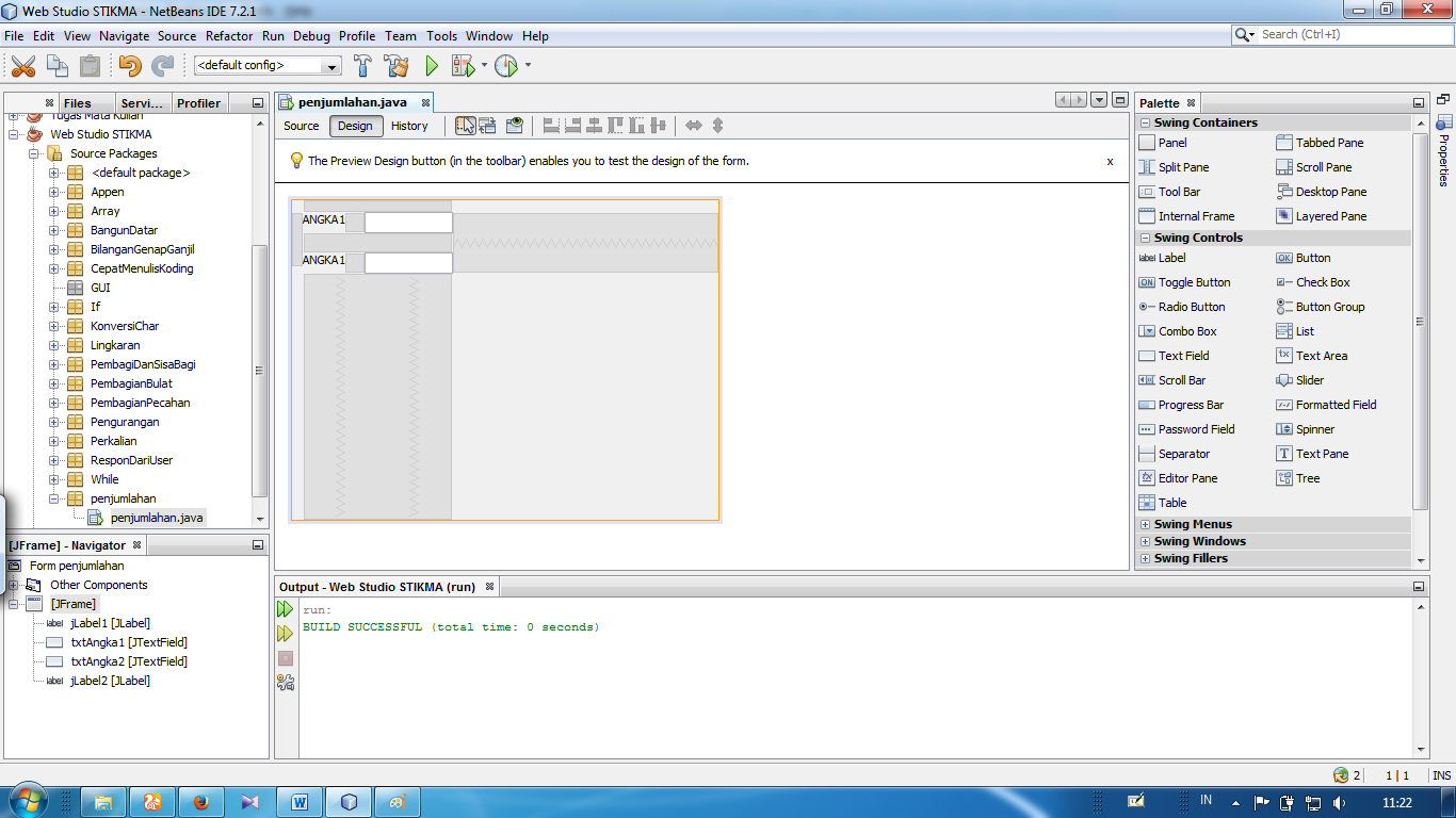Contoh Program Penjumlahan Java Netbeans ~ Materi Java Pemula