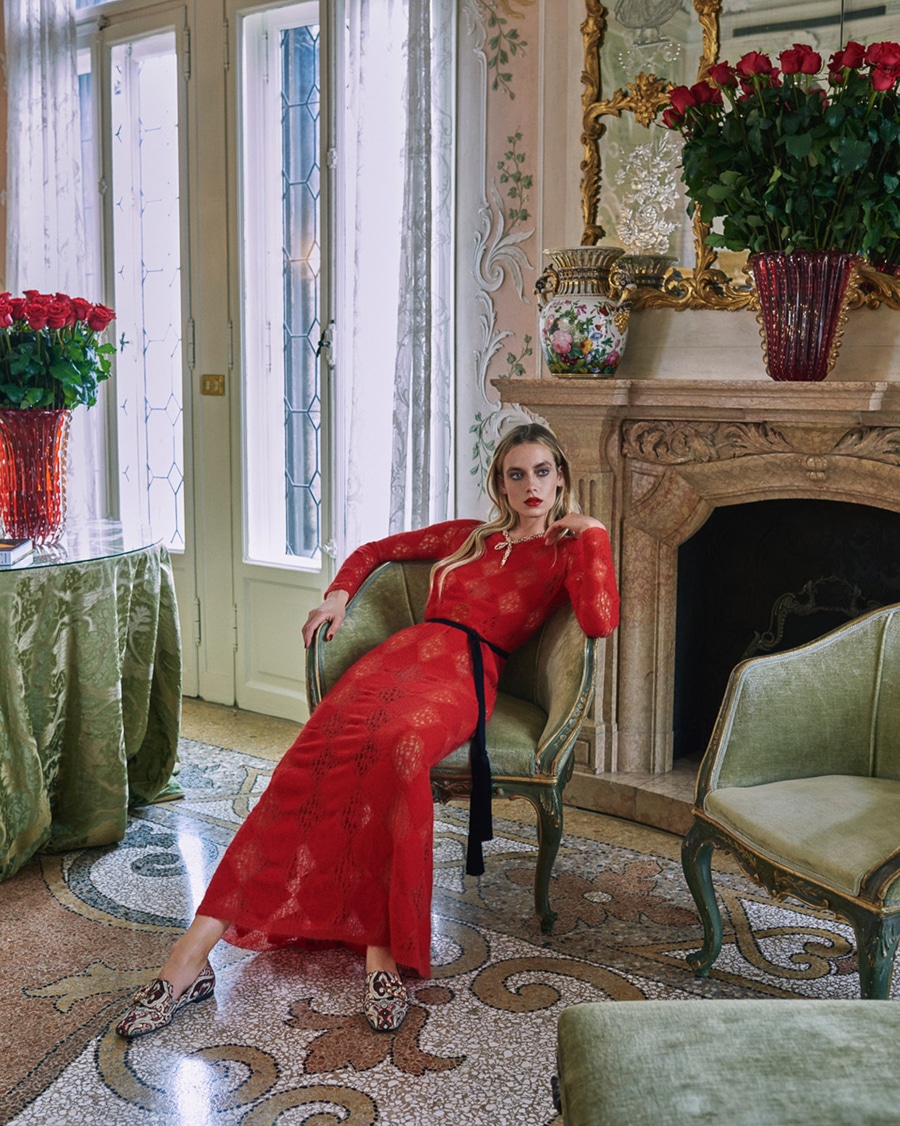 Fashion Editorial: Lady in Red, Harper’s Bazaar December 2017 Hannah
