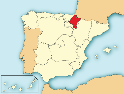Location of Navarra in Spain