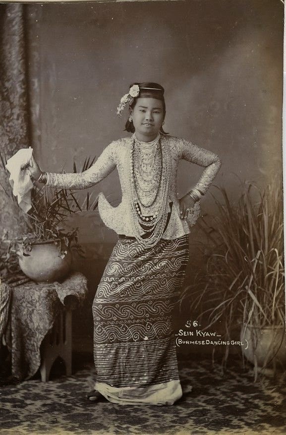 Sein Kyaw, Burmese Dancing Girl - Burma (Myanmar) c1900's - Old Indian Photos