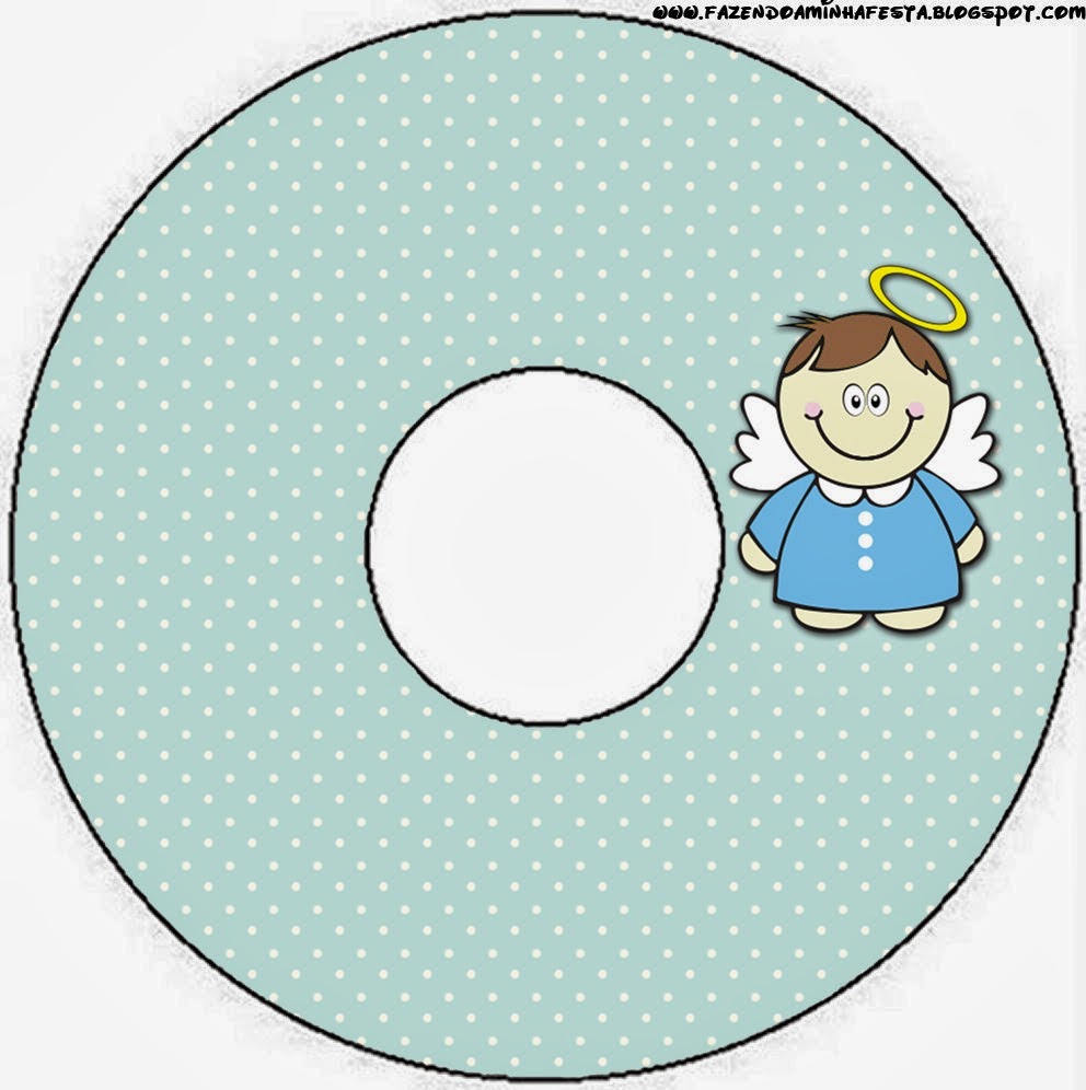 Bautismo Angelito Moreno: Imprimibles y Tarjetería para Imprimir Gratis. Etiqueta para CDs.