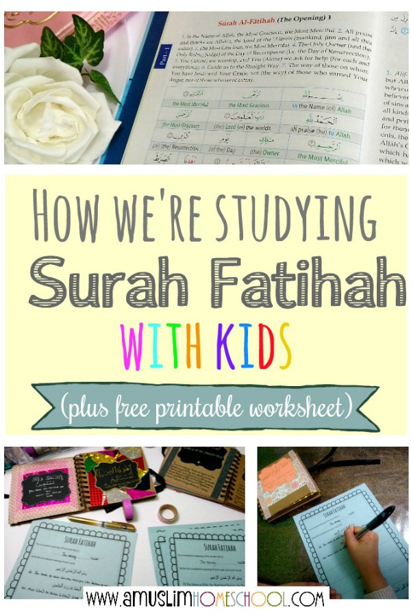 a muslim homeschool: Learning Surah Fatihah....and free printable