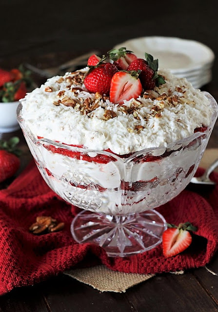 Southern Strawberry-Coconut Punch Bowl Cake Photo ~ You might call it trifle, but in the South we call it punch bowl cake!