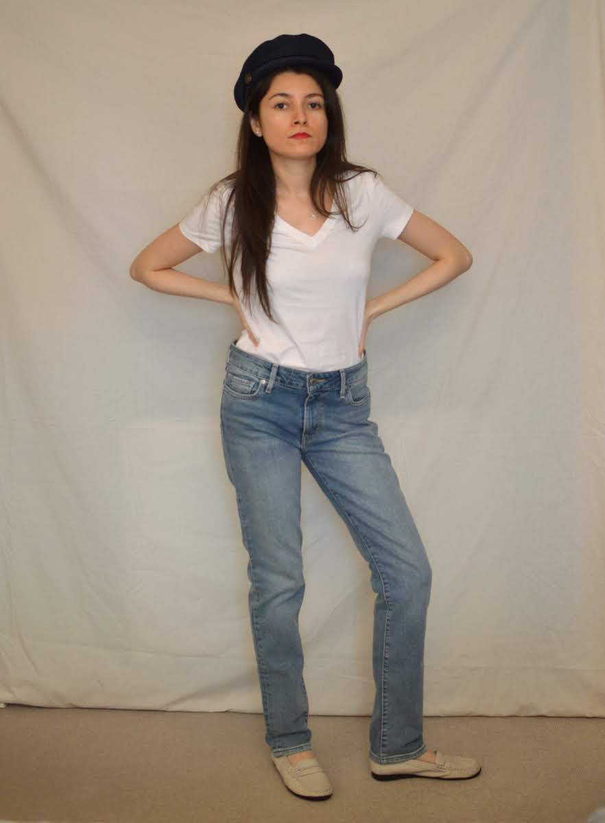 White T-shirt & Levis Jeans