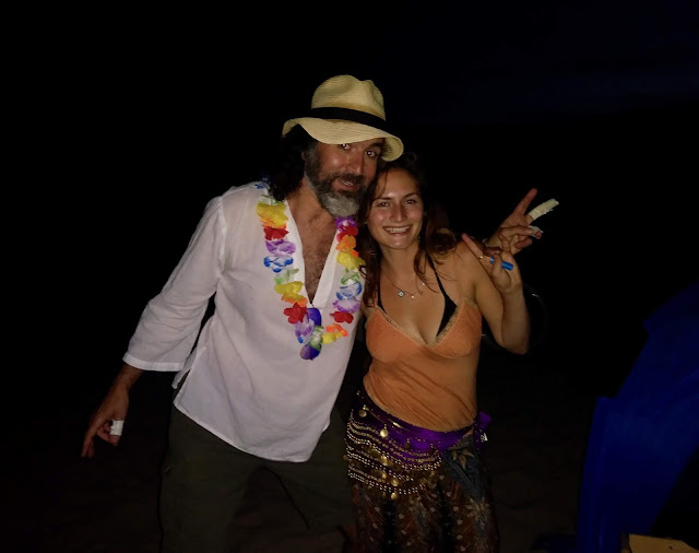 Omar Cherif with Danielle Harris at the Venice Beach Drum Circle — 5 May 2018
