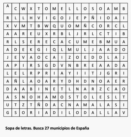 Sopa de letras. Afata