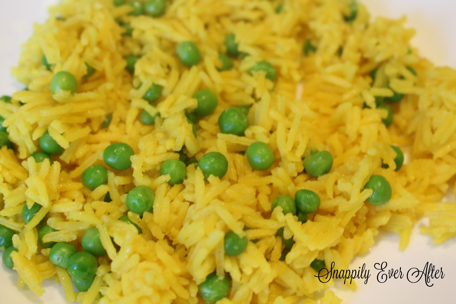 Snappily Ever After Yellow Rice and Peas